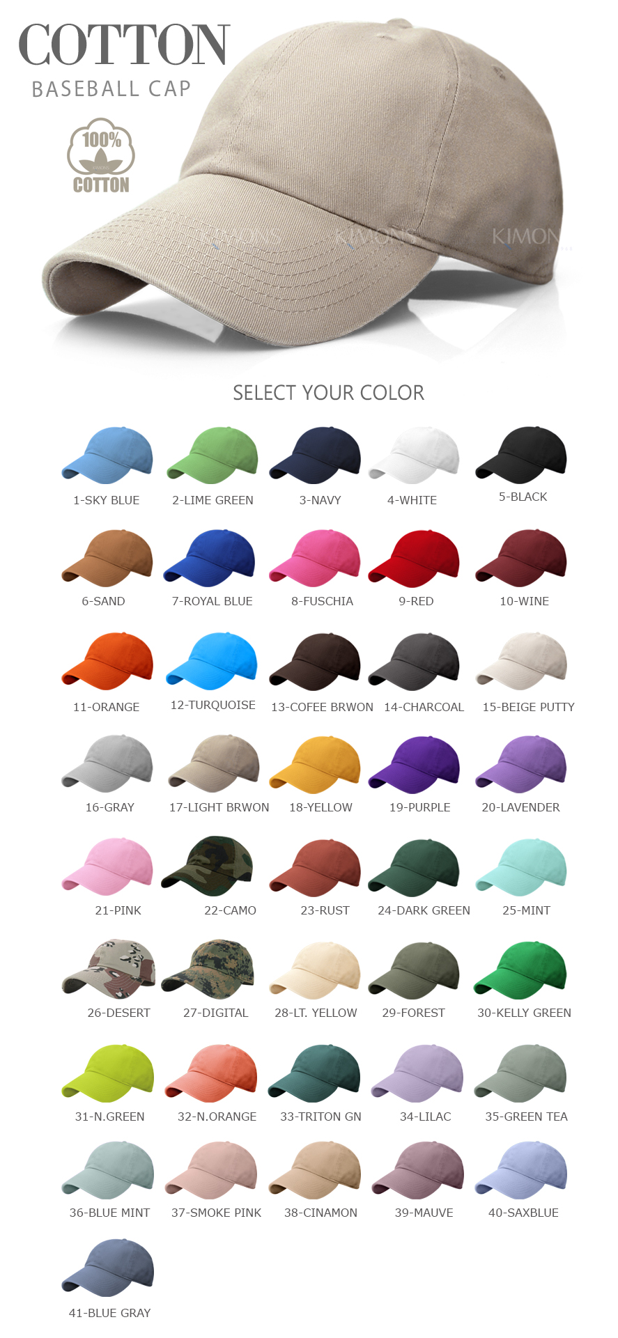Cotton Twill Fitted Baseball cap